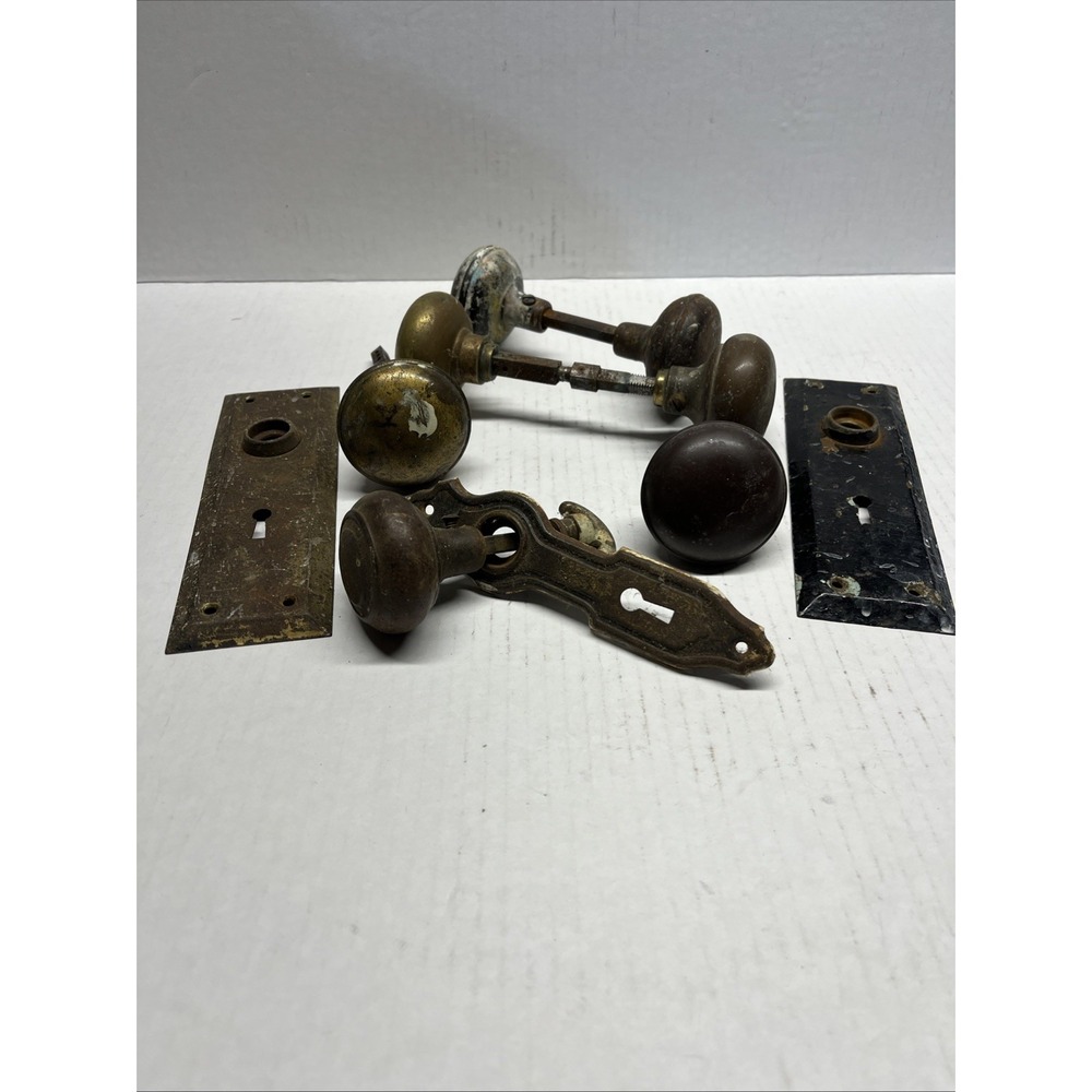 Antique Door Knobs 100yr Plus Ornate And Old. Brass Victorain
